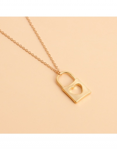 Replica  Double-layer Long Red Heart Lock-shaped Necklace #799231 $4.56 USD for Wholesale