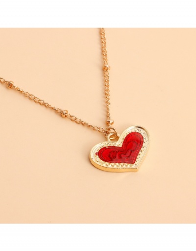 Replica  Double-layer Long Red Heart Lock-shaped Necklace #799231 $4.56 USD for Wholesale