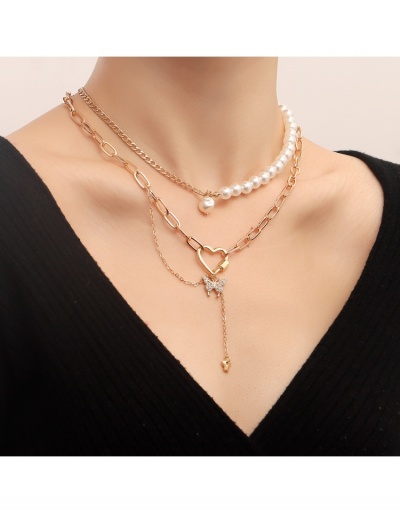  Heart Faux Pearl Pearl Necklace #799236 $4.89 USD, Wholesale Fashion Necklaces