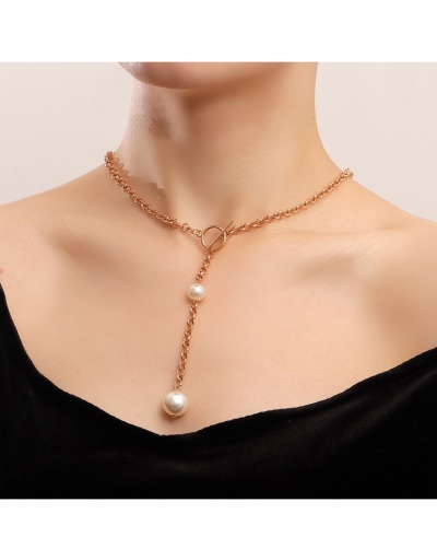  Simple Pearl Pendant Tassels Necklace #799239 $3.87 USD, Wholesale Fashion Necklaces