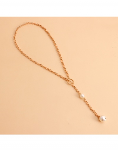 Replica  Simple Pearl Pendant Tassels Necklace #799239 $3.87 USD for Wholesale