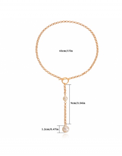 Replica  Simple Pearl Pendant Tassels Necklace #799239 $3.87 USD for Wholesale