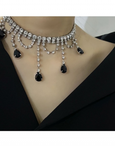 Party Water Drop Rhinestone  Tassel Necklace #799243 $8.66 USD, Wholesale Fashion Necklaces