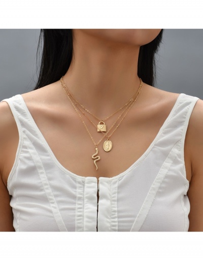  Fashion Simple Lock Multi-layer Necklace For Women #799245 $6.16 USD, Wholesale Fashion Necklaces