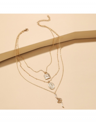 Replica  Fashion Simple Lock Multi-layer Necklace For Women #799245 $6.16 USD for Wholesale