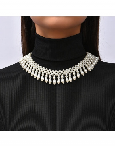  Korean Simple Collarbone Woven Faux Pearl Necklace #799250 $8.12 USD, Wholesale Fashion Necklaces