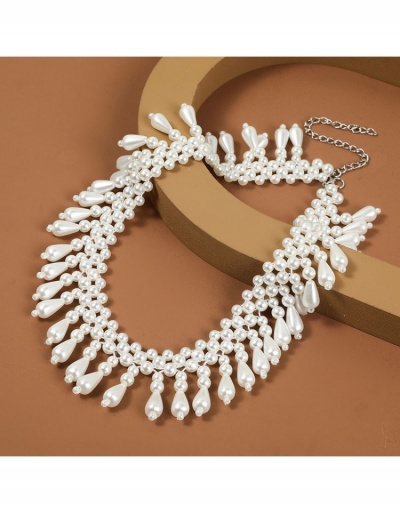 Replica  Korean Simple Collarbone Woven Faux Pearl Necklace #799250 $8.12 USD for Wholesale