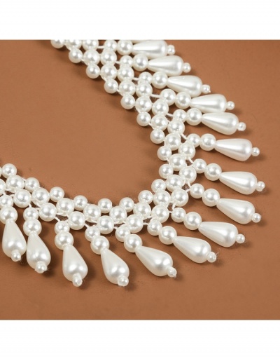 Replica  Korean Simple Collarbone Woven Faux Pearl Necklace #799250 $8.12 USD for Wholesale