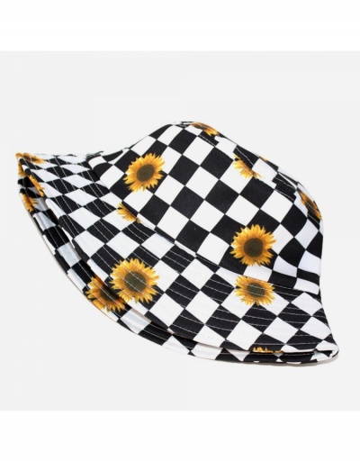 Replica Casual Unisex   Printing Grid Cotton Bucket Hats #799259 $9.67 USD for Wholesale