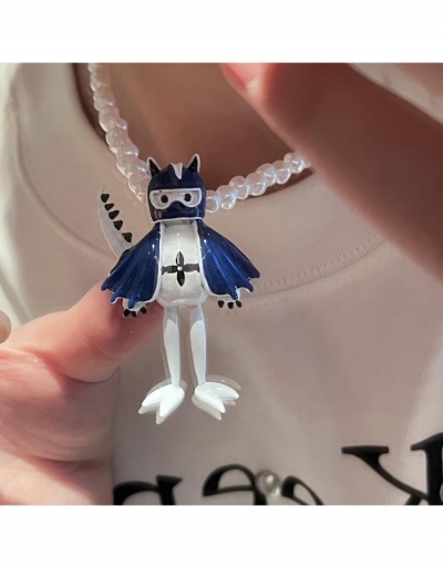 Replica Cute Faux Pearl Cartoon Character Pendant Necklaces #799261 $14.34 USD for Wholesale