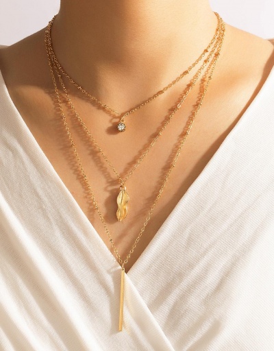 New Geometric Pendant Layered Necklace For Women #799281 $4.65 USD, Wholesale Fashion Necklaces