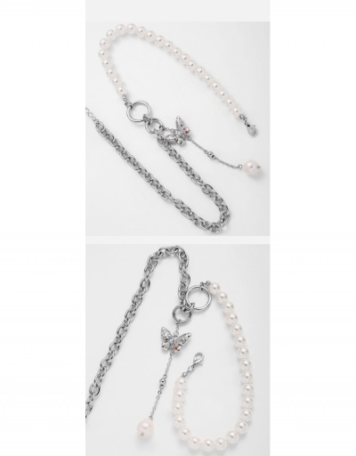 Replica  Faux Pearl Chain Patchwork Choker Necklace #799284 $17.98 USD for Wholesale