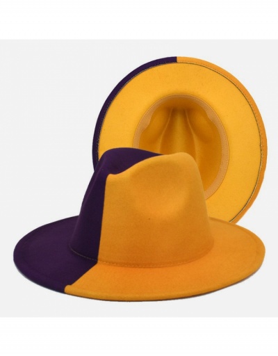 Replica Contrast Color Design Woolen Jazz Hat #799289 $11.28 USD for Wholesale