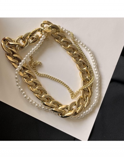  Metal Pearl Multi-layer Thick Necklace  #799295 $12.73 USD, Wholesale Fashion Necklaces