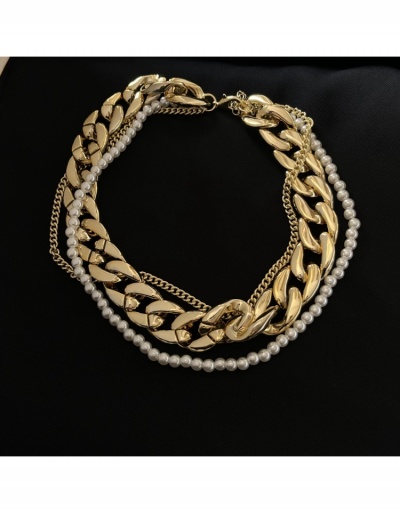 Replica  Metal Pearl Multi-layer Thick Necklace  #799295 $12.73 USD for Wholesale