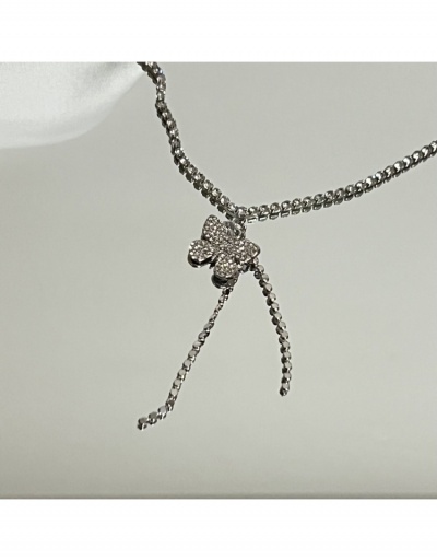 Replica  Chain Bow Rhinestone Pendant Necklace #799299 $7.59 USD for Wholesale