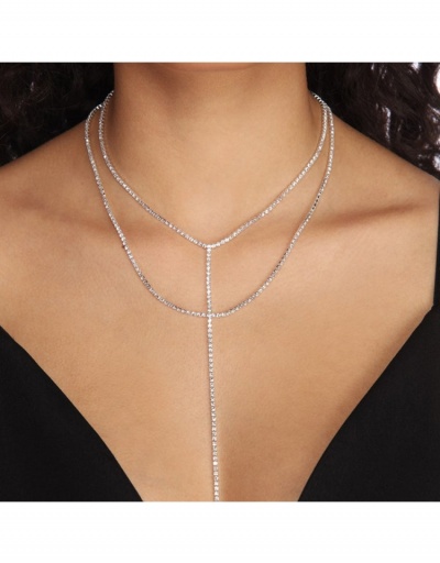 Rhinestone Double Layer  Necklace For Women #799303 $10.53 USD, Wholesale Fashion Necklaces