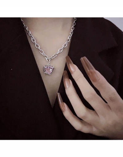  Heart Chain Rhinestone Necklaces For Women #799305 $8.08 USD, Wholesale Fashion Necklaces