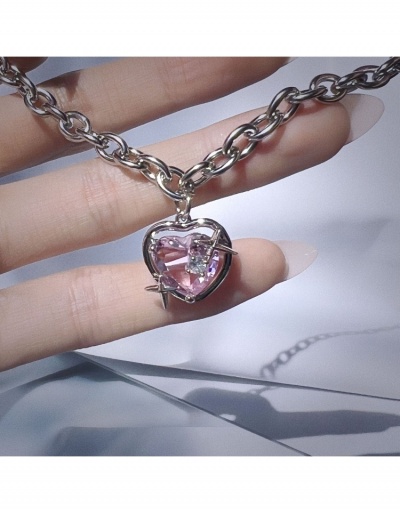 Replica  Heart Chain Rhinestone Necklaces For Women #799305 $8.08 USD for Wholesale