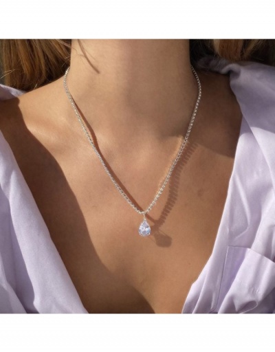 Replica  Simple Versatile Zircon Water Drop Necklace #799308 $9.96 USD for Wholesale