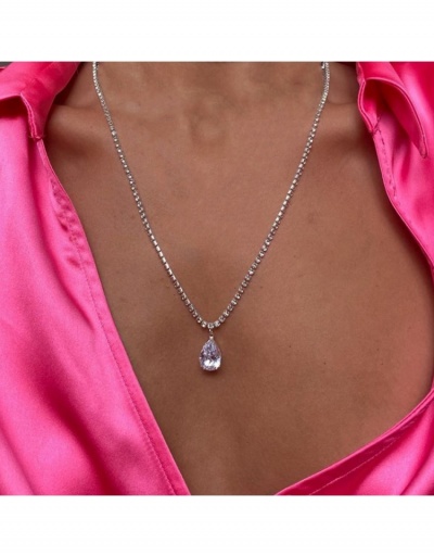 Replica  Simple Versatile Zircon Water Drop Necklace #799308 $9.96 USD for Wholesale