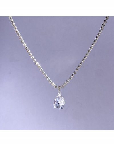 Replica  Simple Versatile Zircon Water Drop Necklace #799308 $9.96 USD for Wholesale