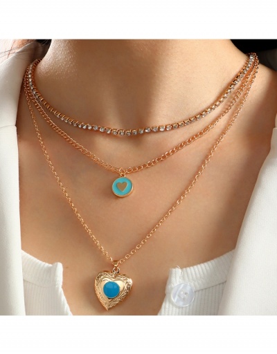  Blue Ocean Flip Multi-layer Pendant Necklace #799310 $8.20 USD, Wholesale Fashion Necklaces