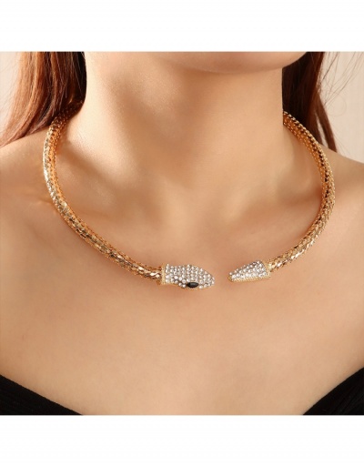 Replica  Hip Hop Style Snake Rhinestone Necklace #799314 $8.32 USD for Wholesale