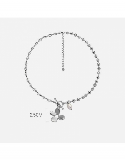 Replica Hip Hop Faux Pearl Floral Flower   Pendant  Necklace #799320 $16.20 USD for Wholesale