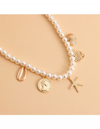 Replica Faux Pearl Starfish  Shell  Heart Pendant  Ladies Necklace #799327 $4.35 USD for Wholesale