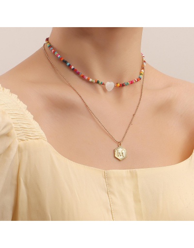  Letter Alloy Material Beads Pendant Necklace #799337 $4.08 USD, Wholesale Fashion Necklaces