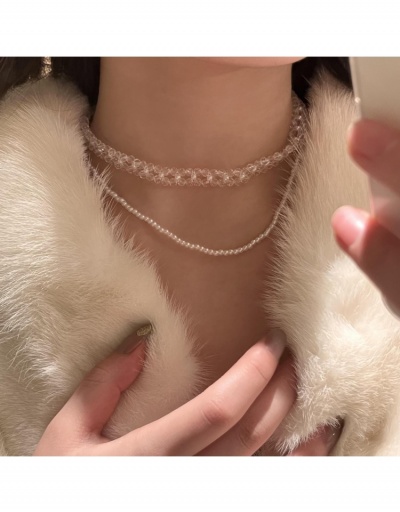  Faux Pearl Chain Layered Necklace #799339 $8.18 USD, Wholesale Fashion Necklaces