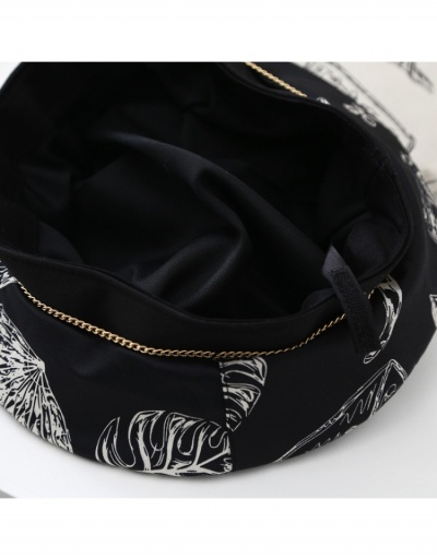 Replica Casual Black Printed Beret  Hats For Women #799340 $11.99 USD for Wholesale