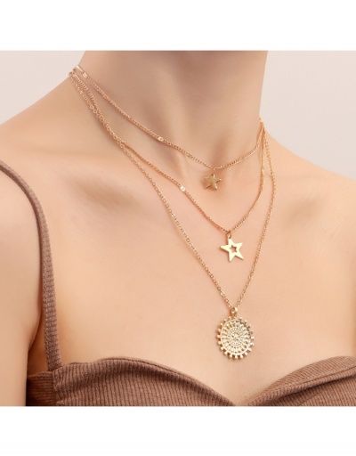  Punk Star Geometric Pendant Design Necklace #799341 $4.27 USD, Wholesale Fashion Necklaces