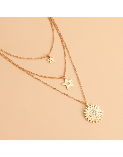 Replica  Punk Star Geometric Pendant Design Necklace #799341 $4.27 USD for Wholesale