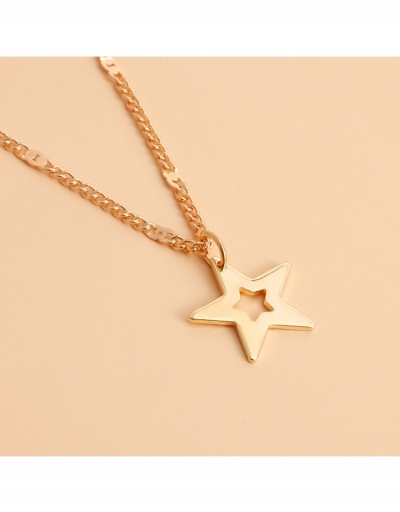 Replica  Punk Star Geometric Pendant Design Necklace #799341 $4.27 USD for Wholesale