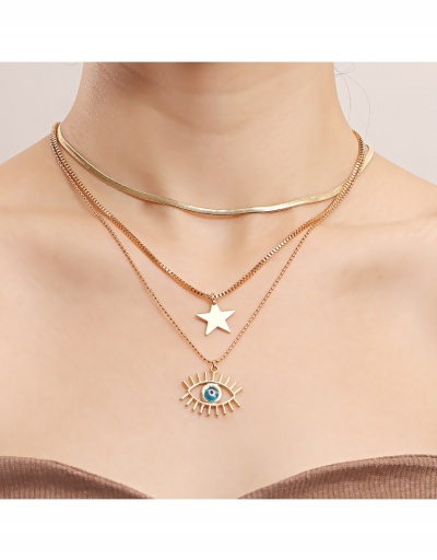   Fashion Geometric Star Pendant Female Necklace #799348 $5.71 USD, Wholesale Fashion Necklaces