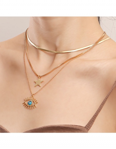 Replica   Fashion Geometric Star Pendant Female Necklace #799348 $5.71 USD for Wholesale