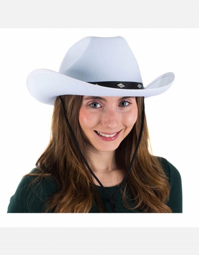 Woolen White Denim Rivet Cowboy Hats #799352 $9.75 USD, Wholesale Fashion Hats