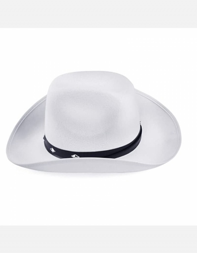 Replica Woolen White Denim Rivet Cowboy Hats #799352 $9.75 USD for Wholesale