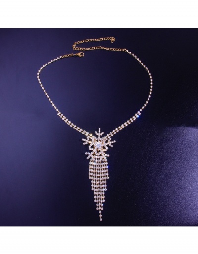 Trendy Rhinestone Tassels Snow Pendant Necklace #799357 $11.68 USD, Wholesale Fashion Necklaces