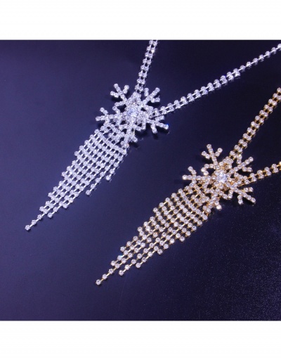 Replica Trendy Rhinestone Tassels Snow Pendant Necklace #799357 $11.68 USD for Wholesale