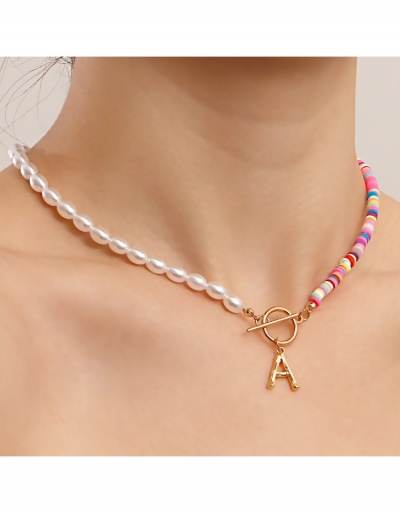  Bohemian Style Letter Pendant Necklace For Women #799359 $4.08 USD, Wholesale Fashion Necklaces