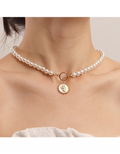  Faux Pearl Pendant Alloy Material Design Necklace #799361 $4.18 USD, Wholesale Fashion Necklaces