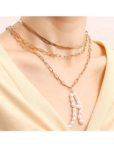  Faux Pearl Pendant Chain Versatile Necklace #799364 $4.84 USD, Wholesale Fashion Necklaces