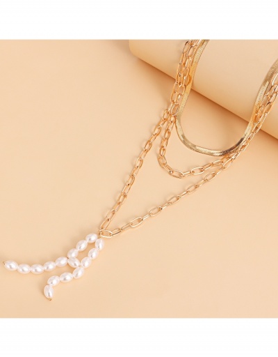 Replica  Faux Pearl Pendant Chain Versatile Necklace #799364 $4.84 USD for Wholesale