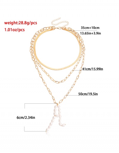 Replica  Faux Pearl Pendant Chain Versatile Necklace #799364 $4.84 USD for Wholesale