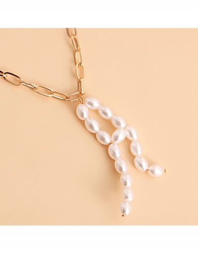 Replica  Faux Pearl Pendant Chain Versatile Necklace #799364 $4.84 USD for Wholesale