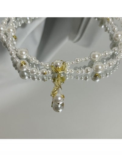 Replica Faux Pearl Layered Pendant Necklace #799366 $18.20 USD for Wholesale