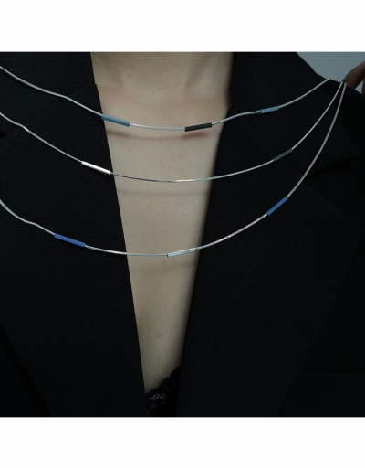 Replica  Contrast Color Metal Layered Choker Necklace #799369 $9.32 USD for Wholesale